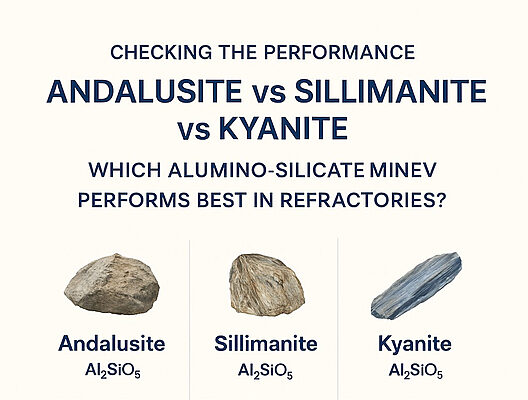 Andalusite vs Sillimanite vs Kyanite: Which Alumino-Silicate Mineral Performs Best in Refractories? 1 Andalusite vs Sillimanite vs Kyanite: Which Alumino-Silicate Mineral Performs Best in Refractories? 1 In the world of refractory materials, performance under extreme heat, mechanical stress, and chemical corrosion determines industrial success. Among the alumino-silicate family, three natural minerals dominate the refractory sector — Andalusite, Sillimanite, and Kyanite.