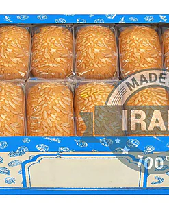 Import orange breakfast cakes with sliced almond topping. 90g single-serve packs, 24 per carton, 6-month shelf life. Halal certified. FOB & CIF pricing. Request a quote.
